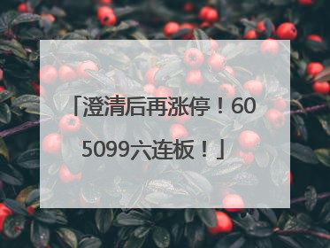 澄清后再涨停！605099六连板！